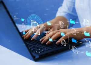 Automation software to archiving and efficiently manage and information files. Document Management System (DMS).Internet Technology Concept